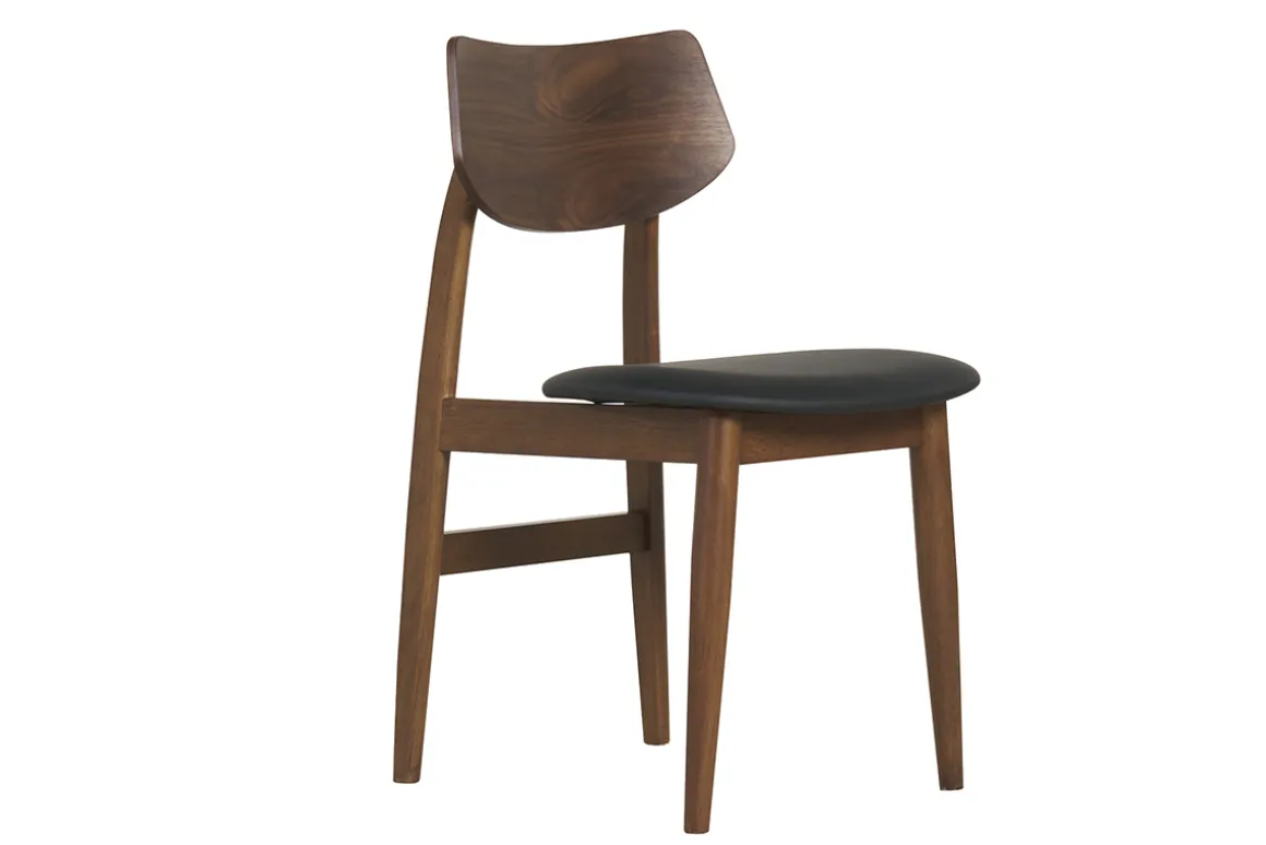 Flash Sale Miliboo Set de 2 sillas de diseño de madera oscura y negro ELION