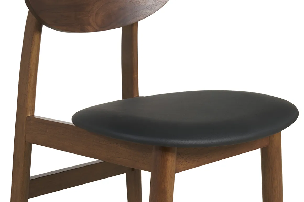 Flash Sale Miliboo Set de 2 sillas de diseño de madera oscura y negro ELION
