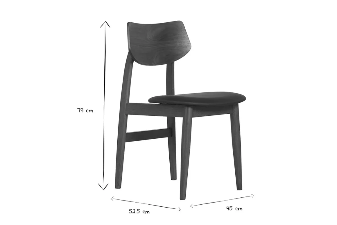Flash Sale Miliboo Set de 2 sillas de diseño de madera oscura y negro ELION