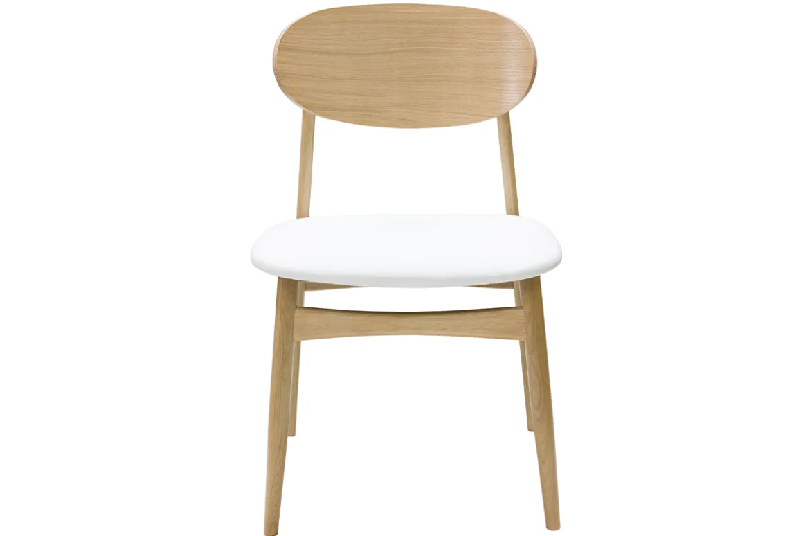 Sale Miliboo Set de 2 sillas de diseño de roble macizo blanco y madera clara VICKY
