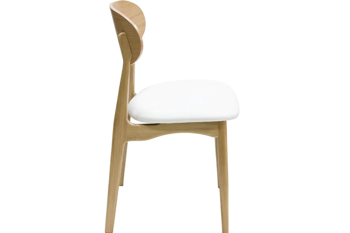 Sale Miliboo Set de 2 sillas de diseño de roble macizo blanco y madera clara VICKY