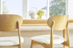 Sale Miliboo Set de 2 sillas de diseño de roble macizo blanco y madera clara VICKY