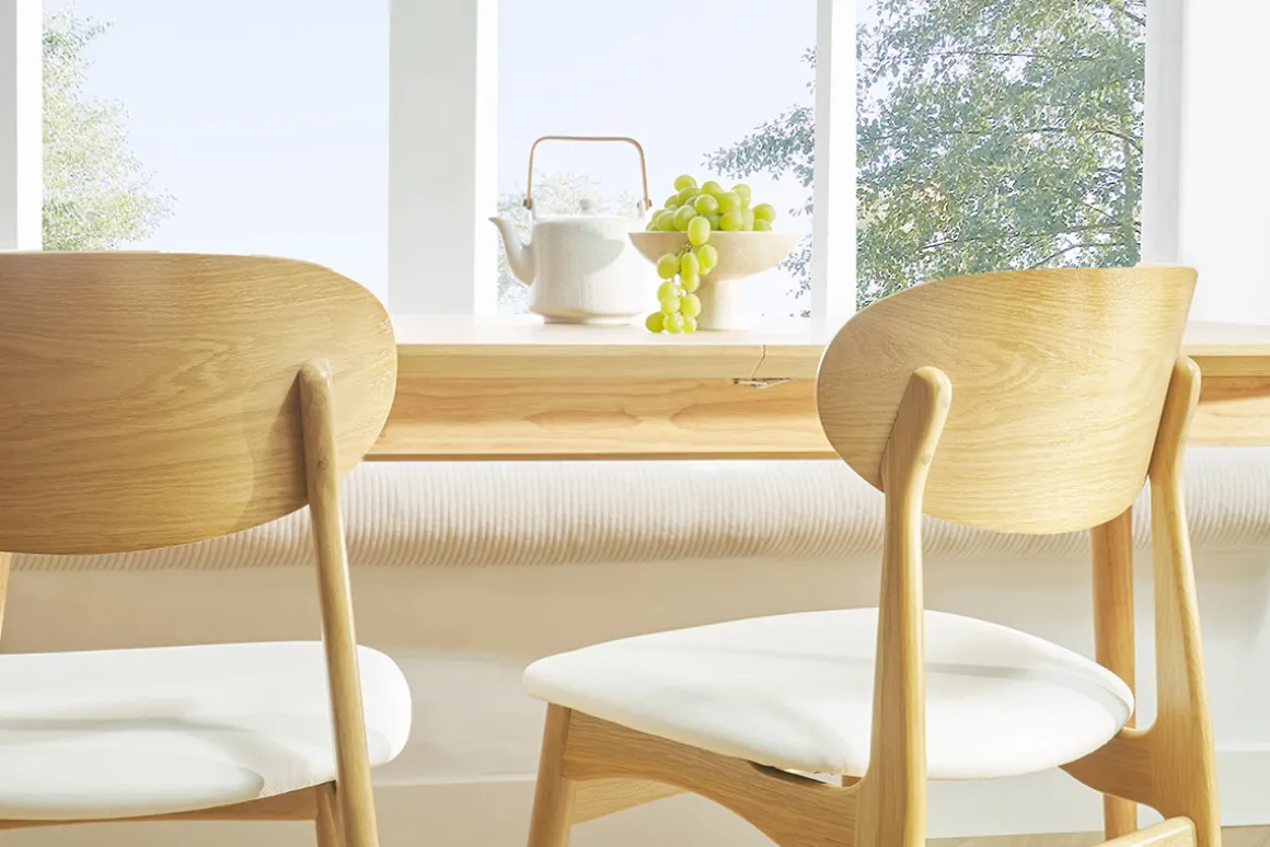 Sale Miliboo Set de 2 sillas de diseño de roble macizo blanco y madera clara VICKY