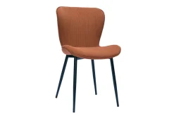 Flash Sale Miliboo Set de 2 sillas de diseño de pana terracota y metal negro ADDICT
