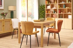 Flash Sale Miliboo Set de 2 sillas de diseño de pana terracota y metal negro ADDICT