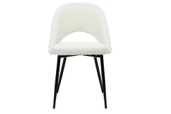 Cheap Miliboo Set de 2 sillas de diseño de tela efecto borreguillo blanco y metal negro COSETTE