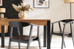 New Miliboo Set de 2 sillas de diseño de madera negra BAHIA