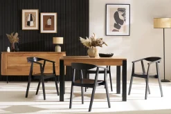 New Miliboo Set de 2 sillas de diseño de madera negra BAHIA