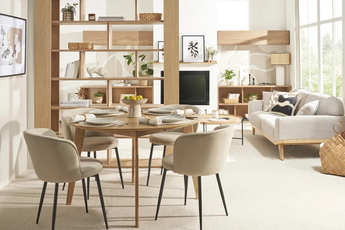 Flash Sale Miliboo Set de 2 sillas de diseño tejido efecto aterciopelado beige SERIF