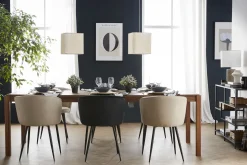 Flash Sale Miliboo Set de 2 sillas de diseño tejido efecto aterciopelado beige SERIF
