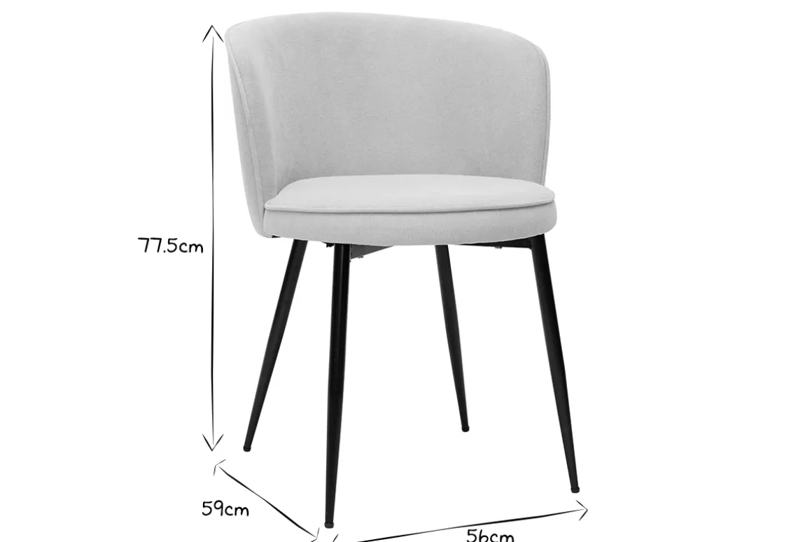 Flash Sale Miliboo Set de 2 sillas de diseño tejido efecto aterciopelado beige SERIF