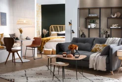 Store Miliboo Set de 2 sillas de estilo industrial negras NEW ROCK