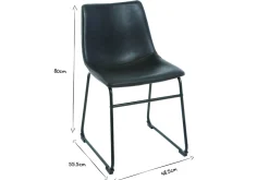 Store Miliboo Set de 2 sillas de estilo industrial negras NEW ROCK