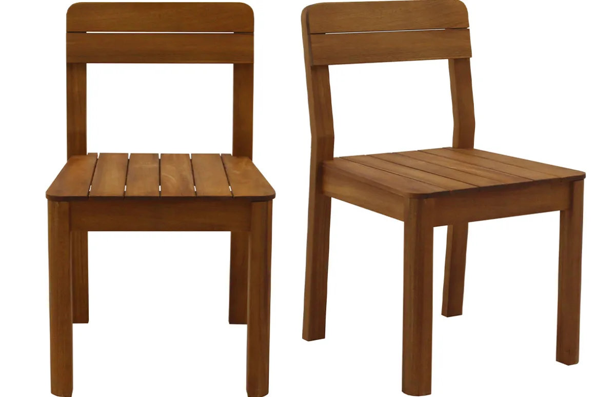 Shop Miliboo Set de 2 sillas de jardín de madera maciza AKIS