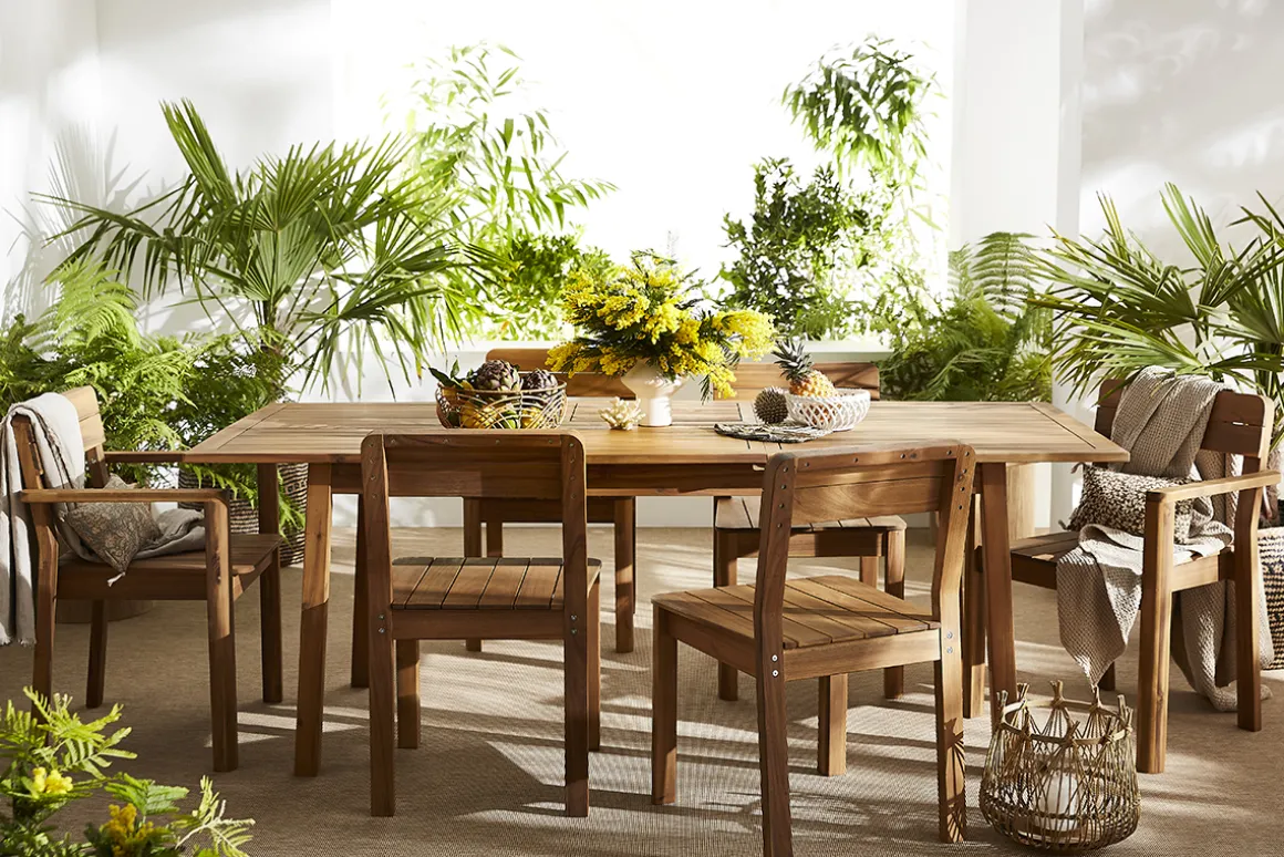 Shop Miliboo Set de 2 sillas de jardín de madera maciza AKIS