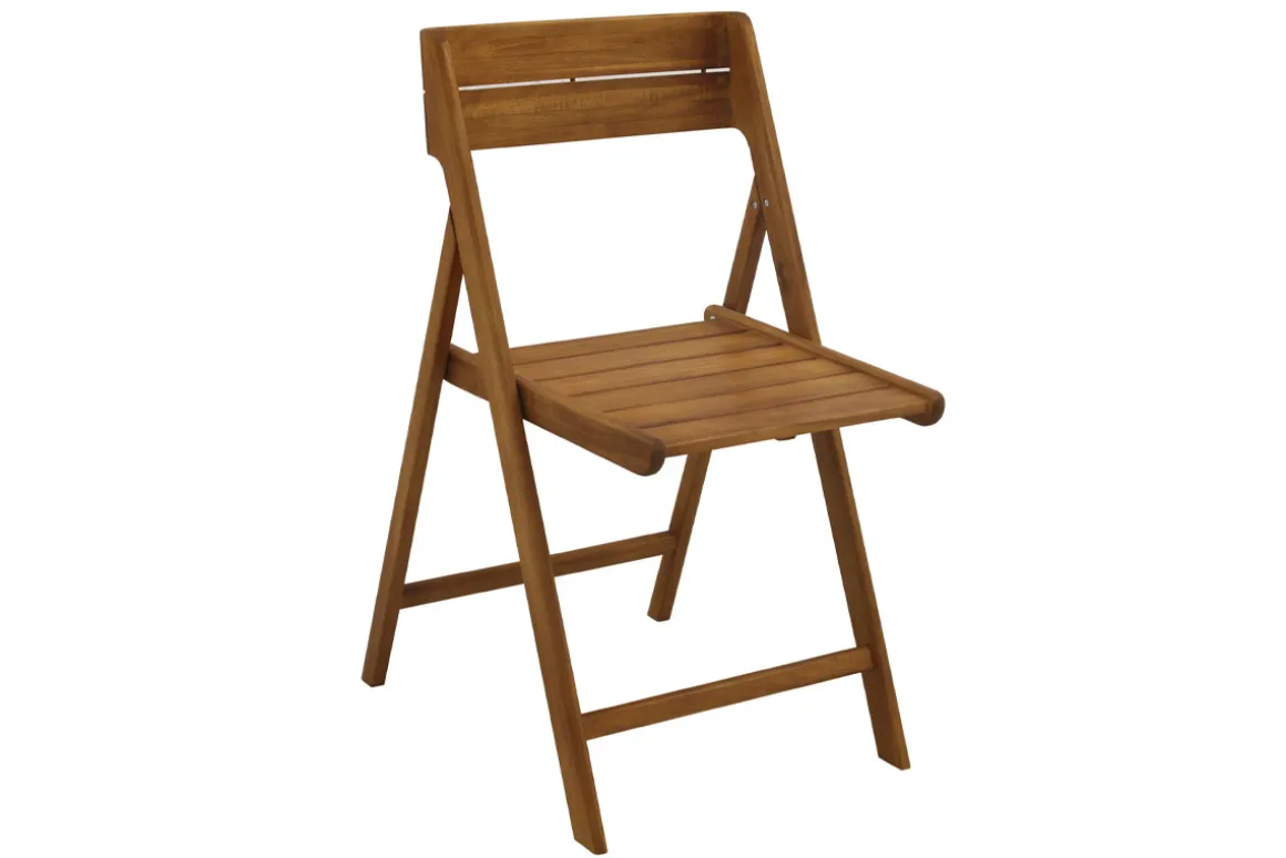 Store Miliboo Set de 2 sillas de jardín plegables de madera maciza DIEGO