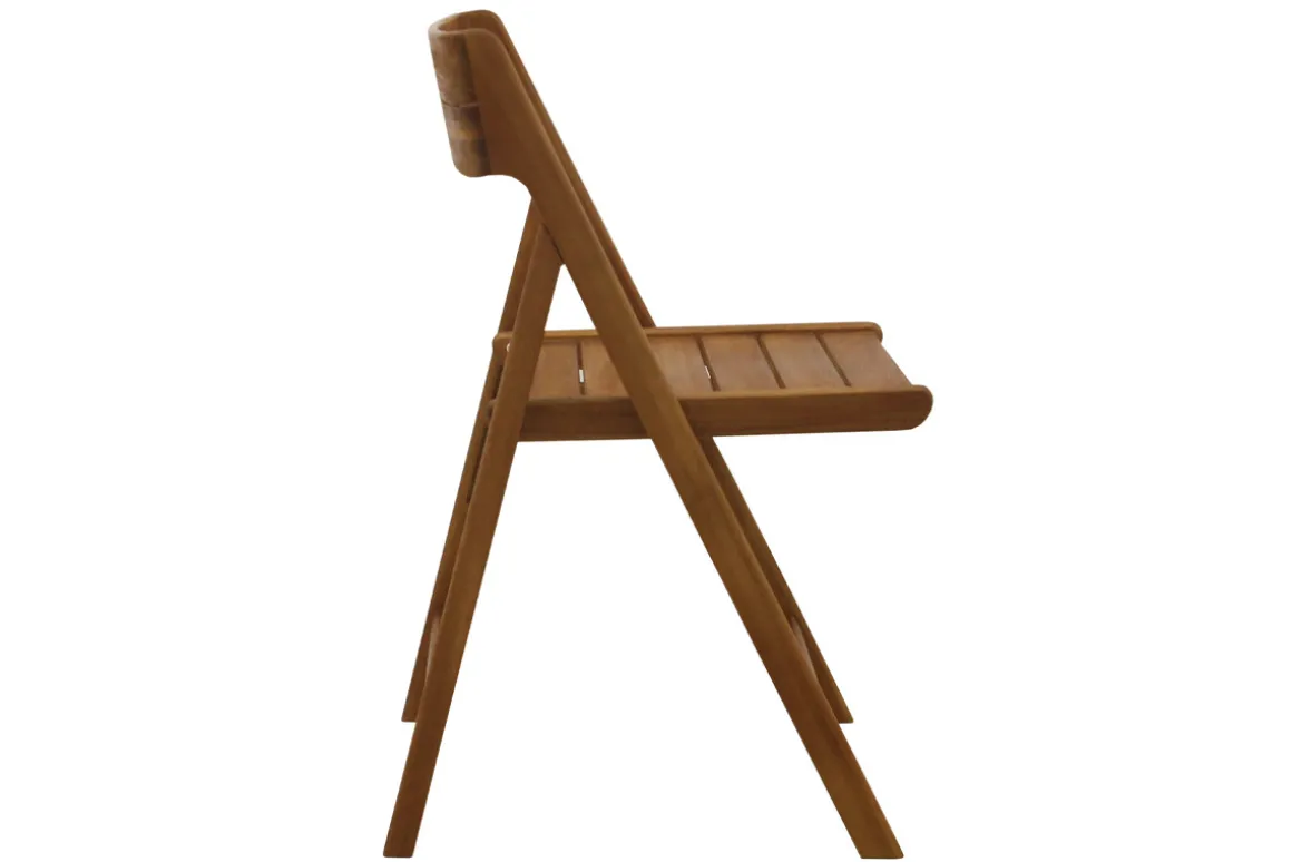 Store Miliboo Set de 2 sillas de jardín plegables de madera maciza DIEGO