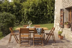 Store Miliboo Set de 2 sillas de jardín plegables de madera maciza DIEGO
