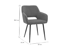 Outlet Miliboo Set de 2 sillas de pana terracota y metal negro LAURETTE