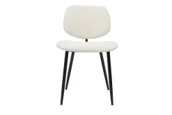 Best Sale Miliboo Set de 2 sillas de tejido efecto borreguillo blanco y metal negro TOBIAS