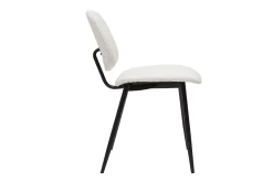 Best Sale Miliboo Set de 2 sillas de tejido efecto borreguillo blanco y metal negro TOBIAS