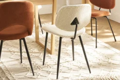 Best Sale Miliboo Set de 2 sillas de tejido efecto borreguillo blanco y metal negro TOBIAS