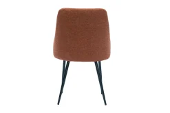 Cheap Miliboo Set de 2 sillas de tejido efecto aterciopelado texturizado terracota y metal negro HIGGINS