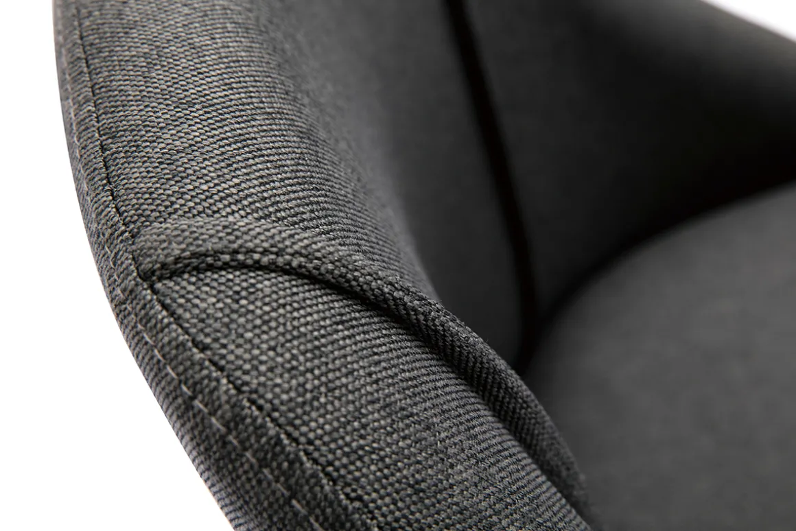 Cheap Miliboo Set de 2 sillas de tela efecto aterciopelado texturizado gris oscuro y madera clara maciza HIGGINS