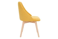 Cheap Miliboo Set de 2 sillas de tela efecto aterciopelado texturizado amarillo mostaza y madera maciza HIGGINS