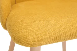 Cheap Miliboo Set de 2 sillas de tela efecto aterciopelado texturizado amarillo mostaza y madera maciza HIGGINS