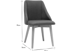 Discount Miliboo Set de 2 sillas de tela efecto aterciopelado texturizado azul petróleo y madera clara maciza HIGGINS