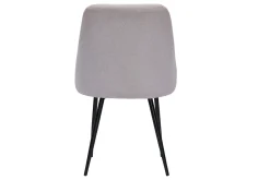 Store Miliboo Set de 2 sillas de tela efecto aterciopelado texturizado beige y metal negro HIGGINS