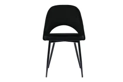 Best Sale Miliboo Set de 2 sillas de terciopelo negro con patas de metal COSETTE