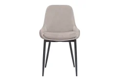 Cheap Miliboo Set de 2 sillas de terciopelo color topo y metal negro HOLO