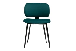 Flash Sale Miliboo Set de 2 sillas de terciopelo azul petróleo y metal negro ATRIUM