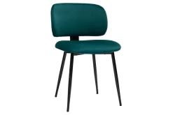 Flash Sale Miliboo Set de 2 sillas de terciopelo azul petróleo y metal negro ATRIUM