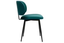 Flash Sale Miliboo Set de 2 sillas de terciopelo azul petróleo y metal negro ATRIUM