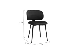 Flash Sale Miliboo Set de 2 sillas de terciopelo azul petróleo y metal negro ATRIUM