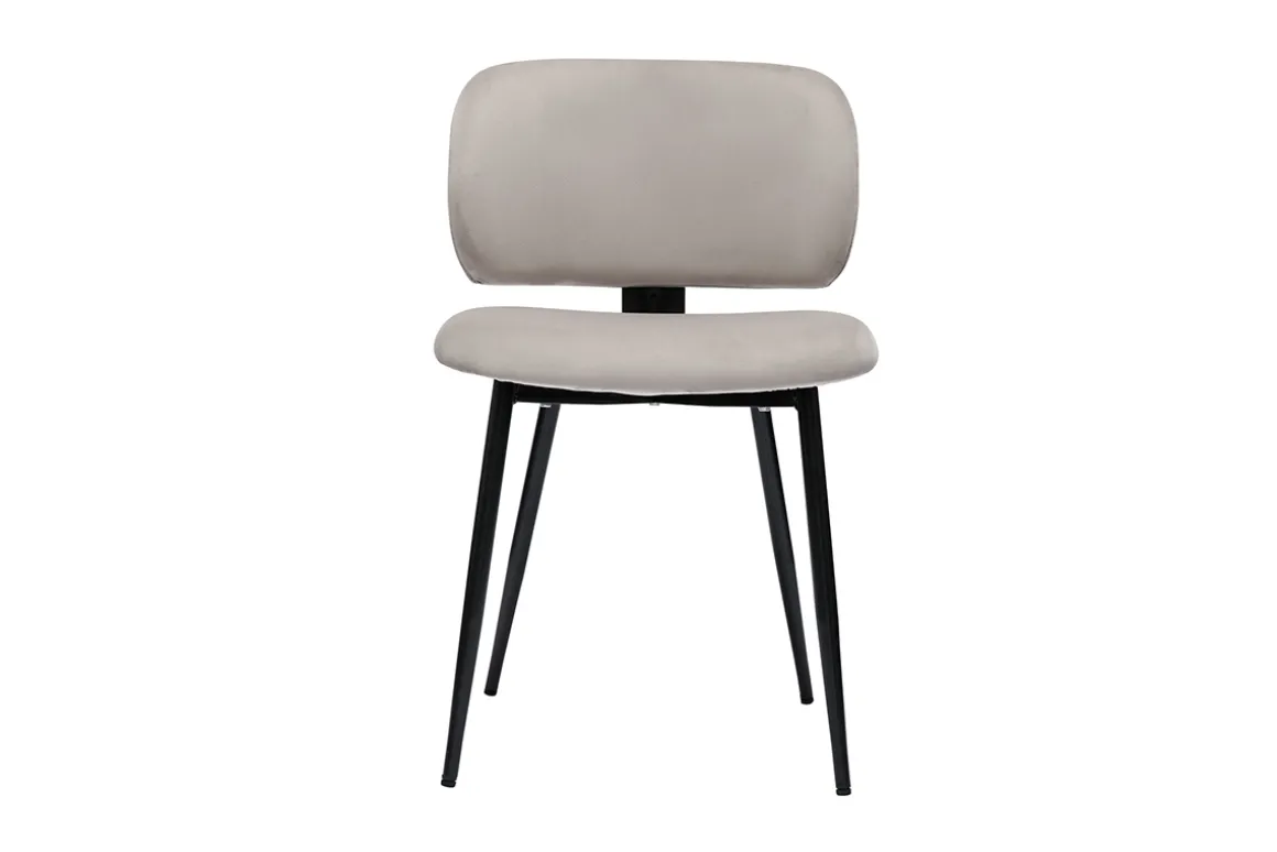 Cheap Miliboo Set de 2 sillas de terciopelo color topo y metal negro ATRIUM