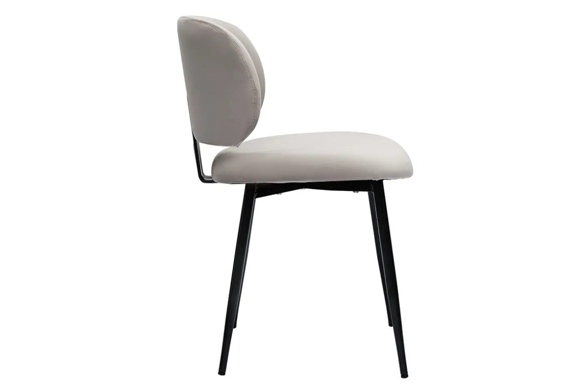 Cheap Miliboo Set de 2 sillas de terciopelo color topo y metal negro ATRIUM