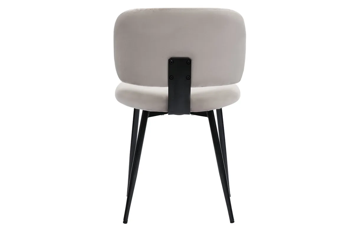 Cheap Miliboo Set de 2 sillas de terciopelo color topo y metal negro ATRIUM