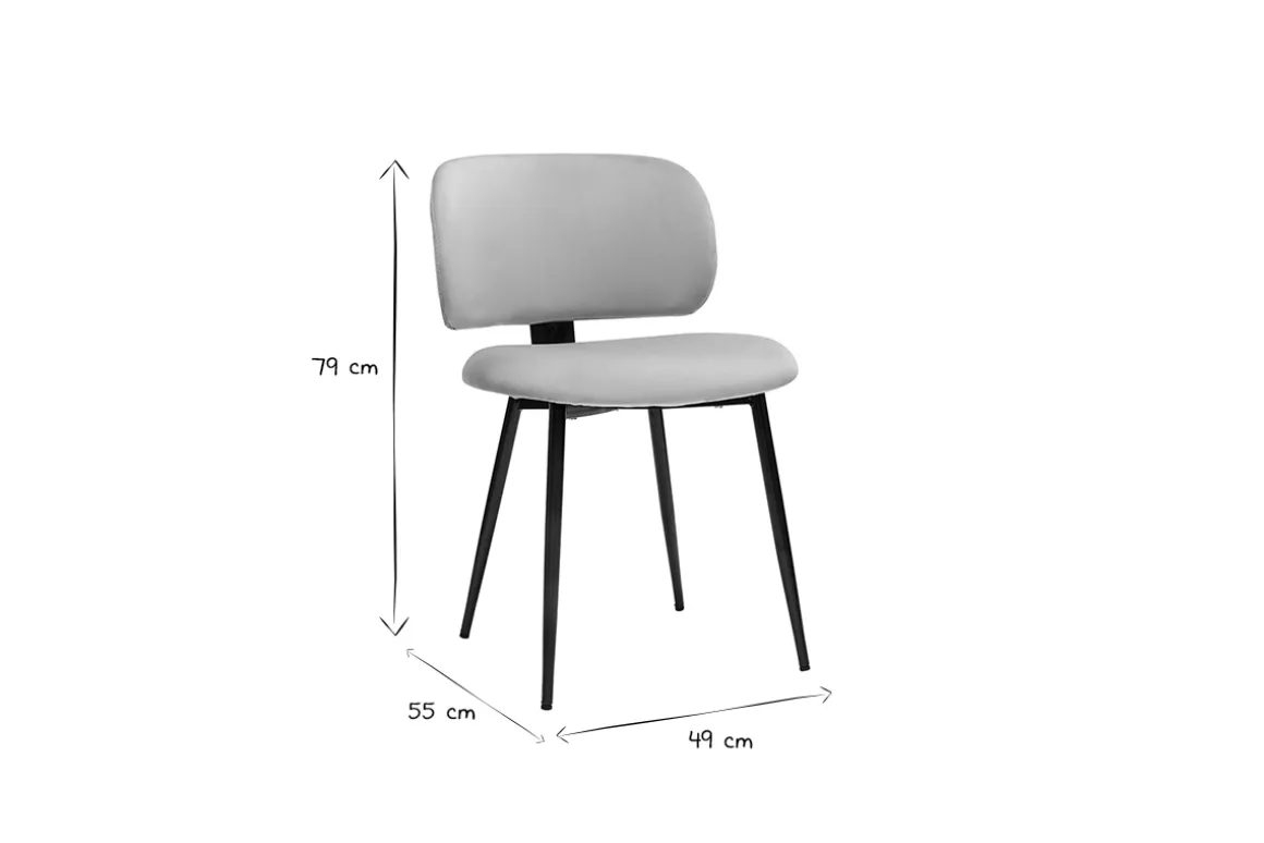 Cheap Miliboo Set de 2 sillas de terciopelo color topo y metal negro ATRIUM