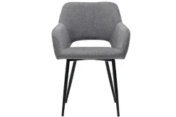 Online Miliboo Set de 2 sillas efecto aterciopelado texturizado gris LAURETTE