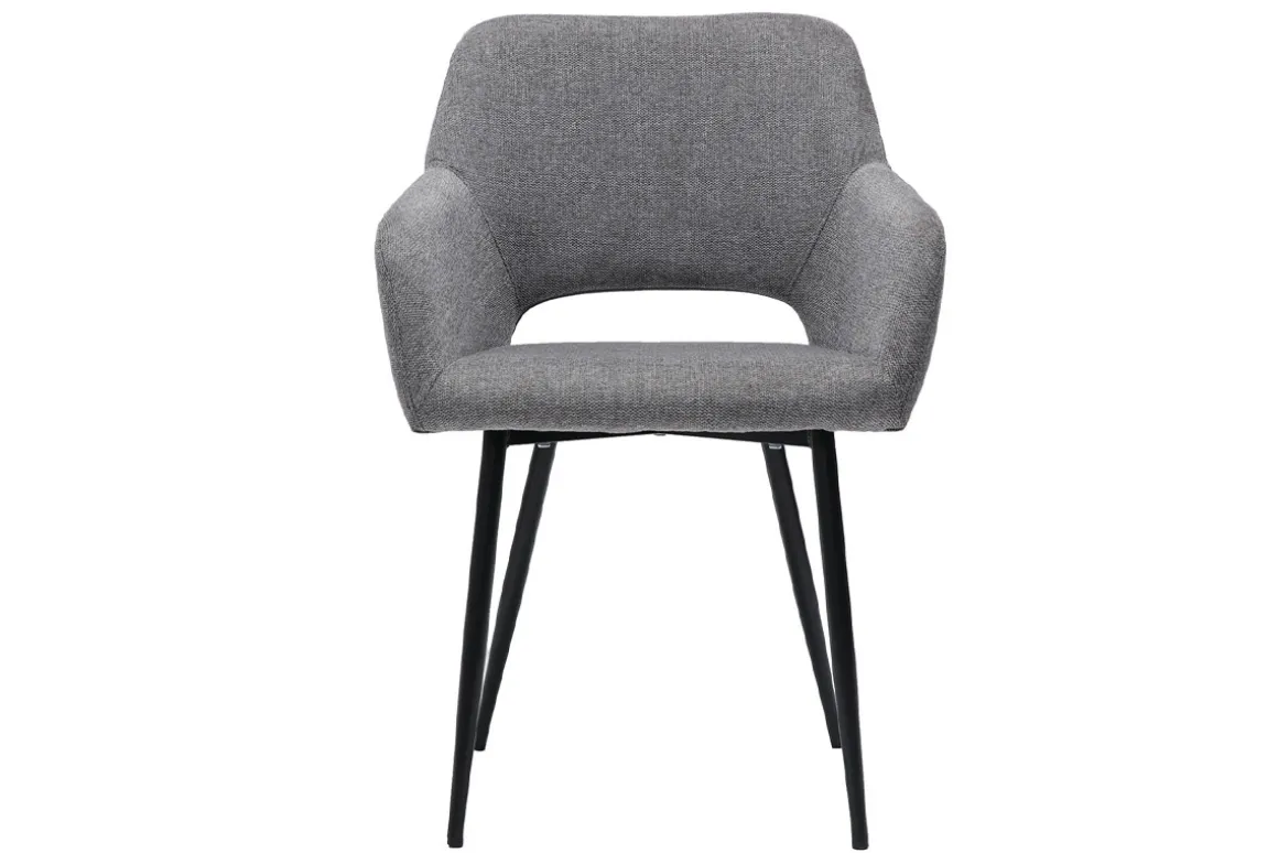 Online Miliboo Set de 2 sillas efecto aterciopelado texturizado gris LAURETTE