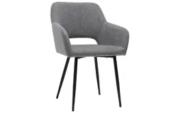 Online Miliboo Set de 2 sillas efecto aterciopelado texturizado gris LAURETTE