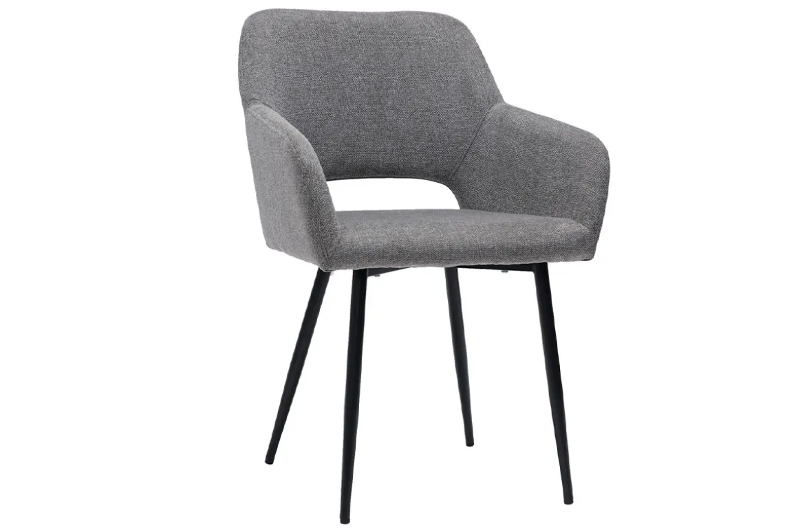 Online Miliboo Set de 2 sillas efecto aterciopelado texturizado gris LAURETTE