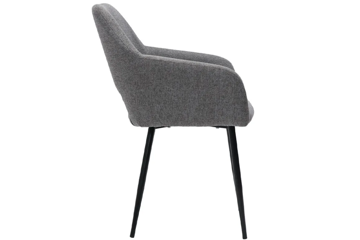 Online Miliboo Set de 2 sillas efecto aterciopelado texturizado gris LAURETTE