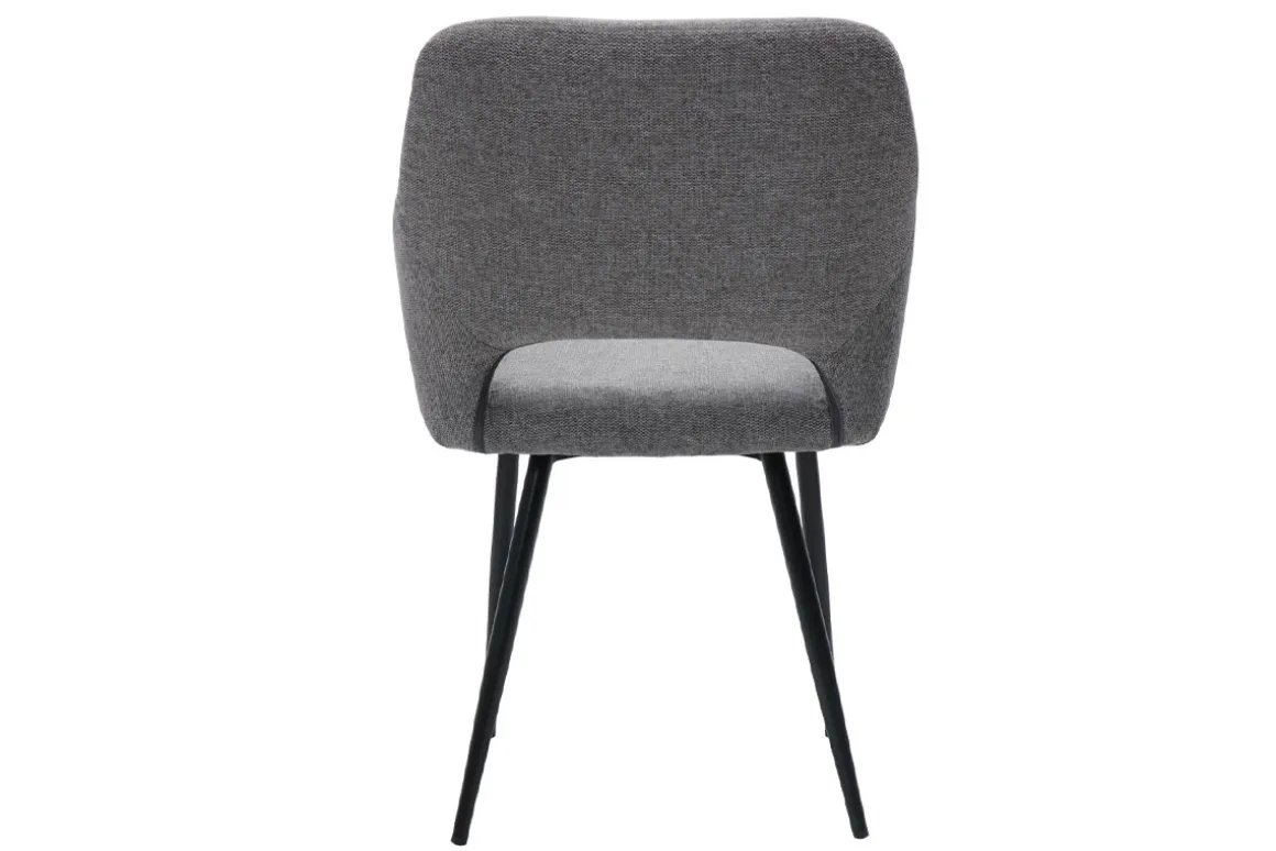 Online Miliboo Set de 2 sillas efecto aterciopelado texturizado gris LAURETTE