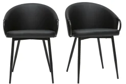 Discount Miliboo Set de 2 sillas negras de diseño PRECIO