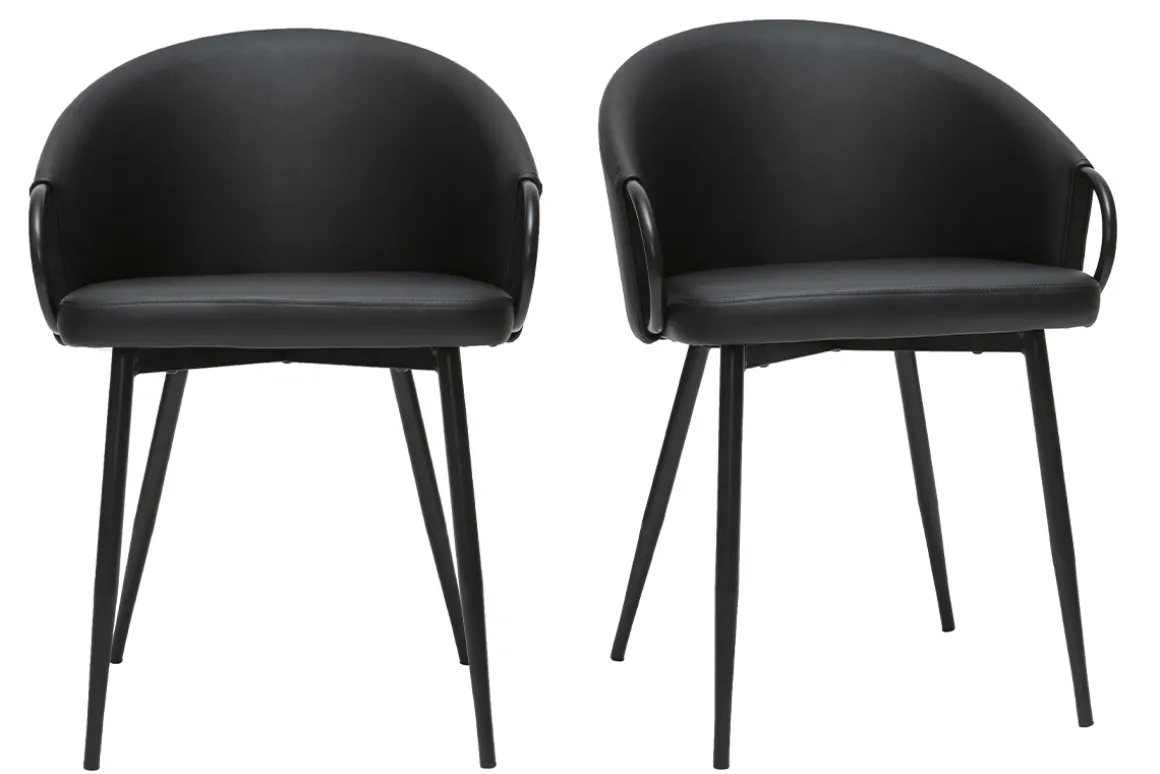 Discount Miliboo Set de 2 sillas negras de diseño PRECIO